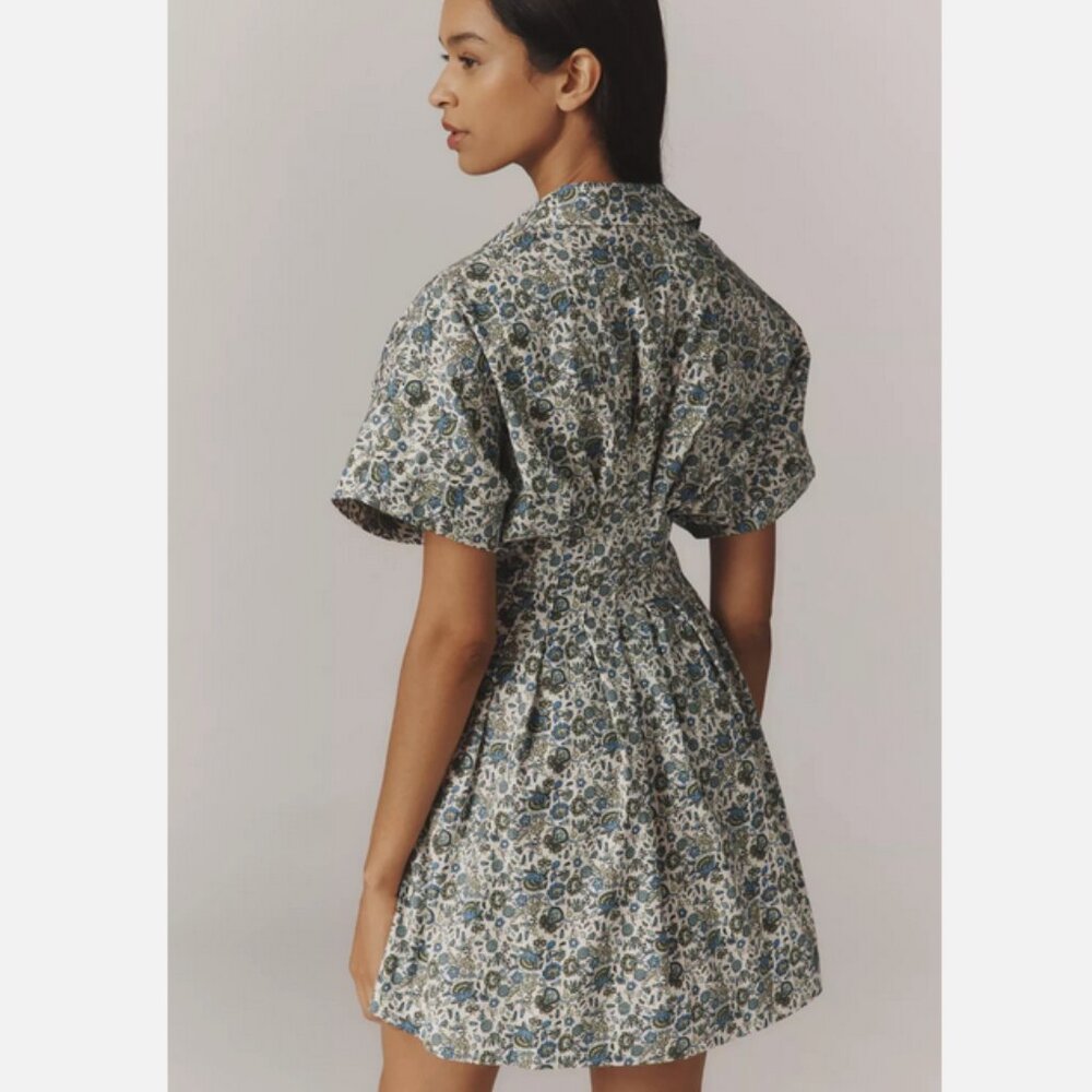 Anthropologie The Tobie Button-Front Pleated Shirt Dress By Exquise Mini 1X NWT - Picture 3 of 4